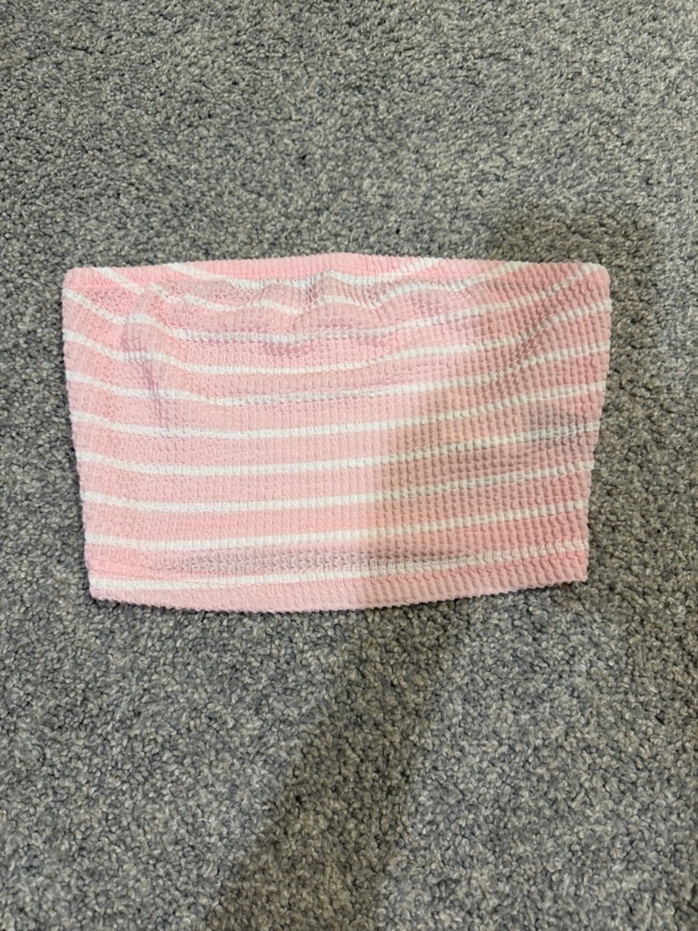 SHEIN Pink and White Striped Tube Top
